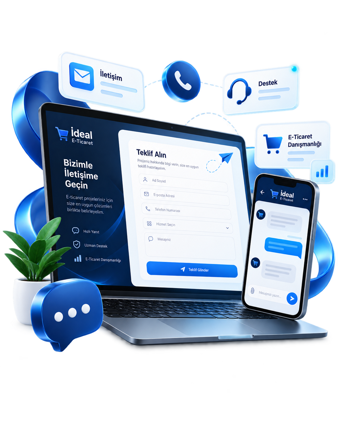 İdeal E-Ticaret iletişim ve teklif formu görseli